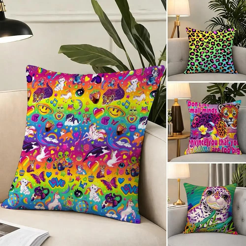 P-Lisa Franks Cushion Cover fabric soft furnishing,Pillowcase, cushion cover, sofa pillow, home decoration