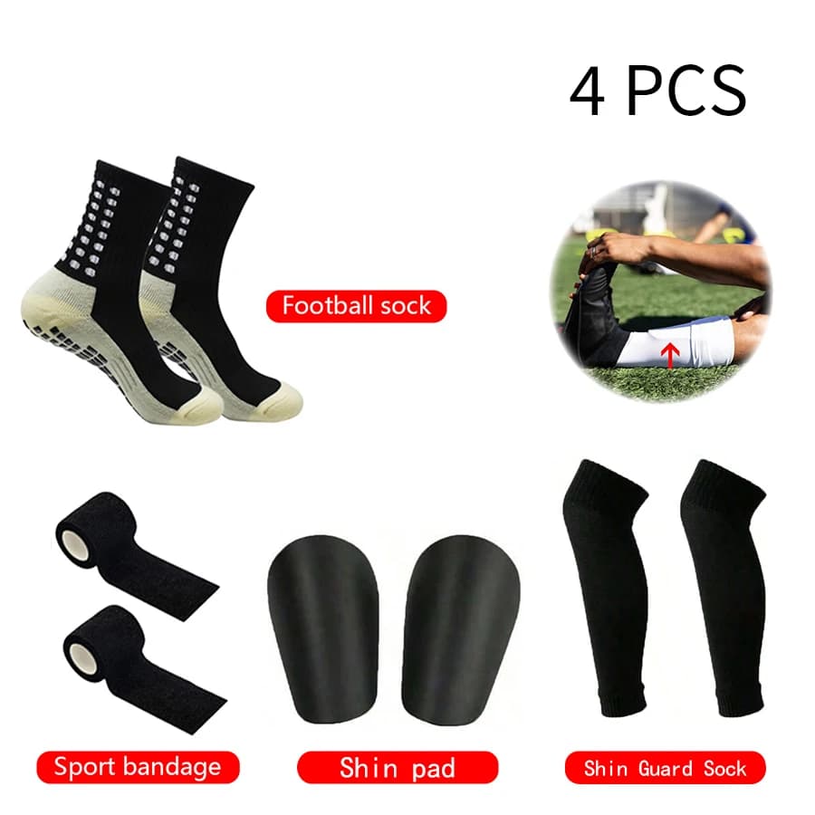 Pack of 4 soccer socks for outdoor Sports socks anti-slip cups Fascinating Bezel Football accessories