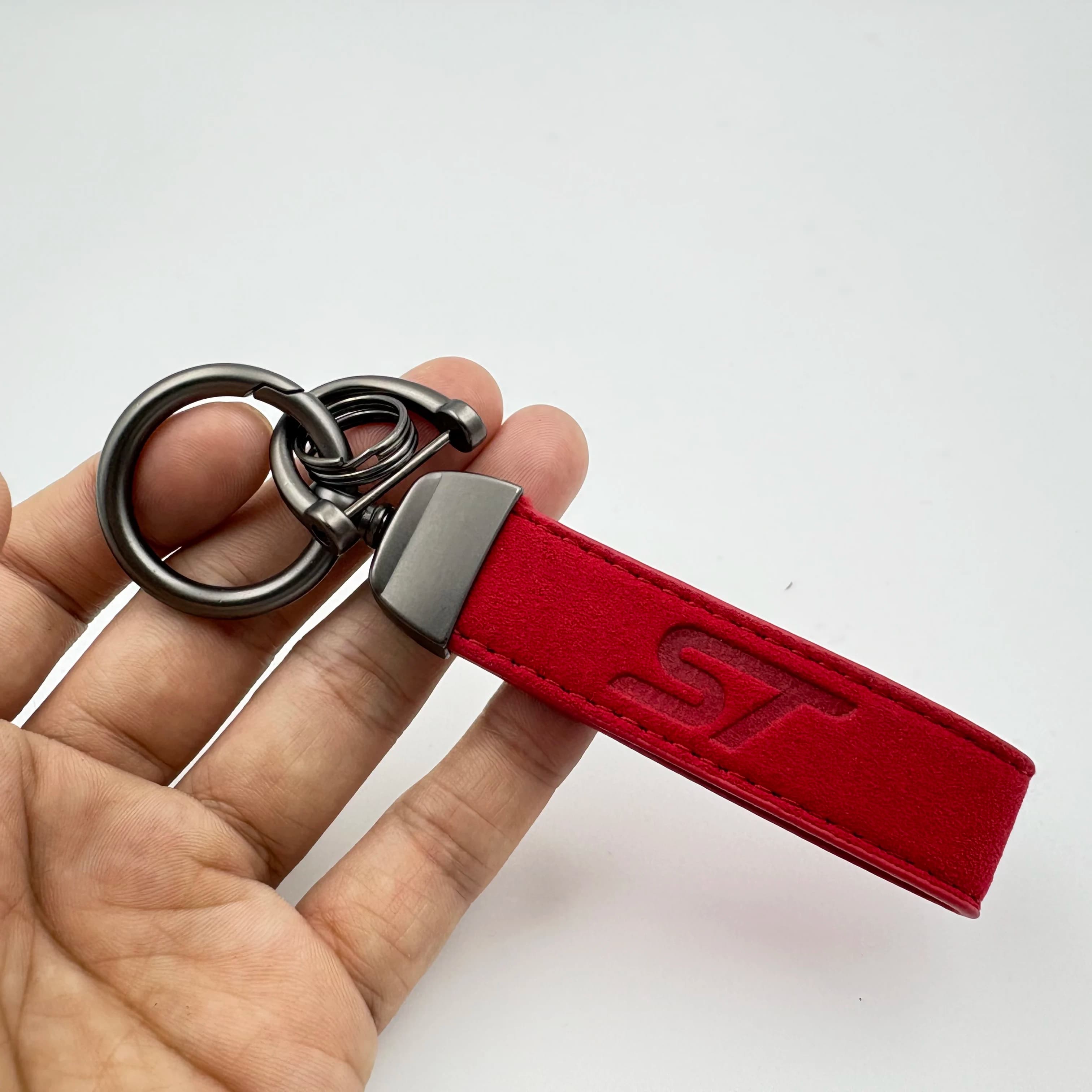 Portachiavi per auto in pelle scamosciata Regalo aziendale con logo Portachiavi Accessori per Ford ST Focus ST Mondeo Fiesta Kuga Escape Explorer