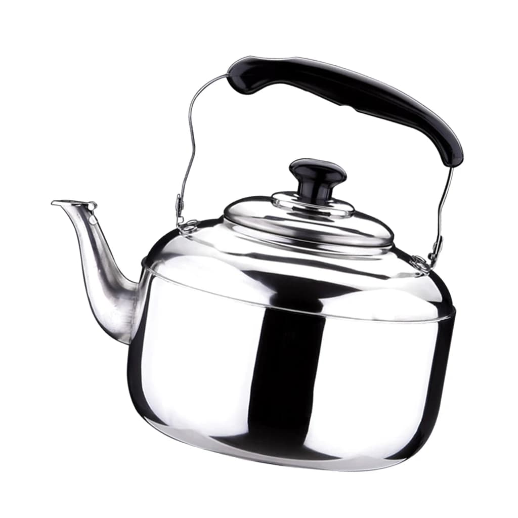 Stainless Steel Camping Kettle with Fischietto, Metal Teapot Resistant for Gas cooker and External/Picnic Use