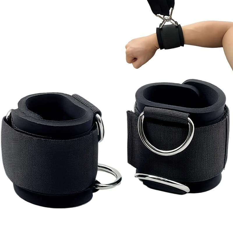Cinturini da Polso Regolabili per Macchine a Cavo (1 o 2 Pezzi) - Cinghie Imbottite in Neoprene da 5 mm con Anelli a D, Cinturini da Palestra Resistenti per Allenamento