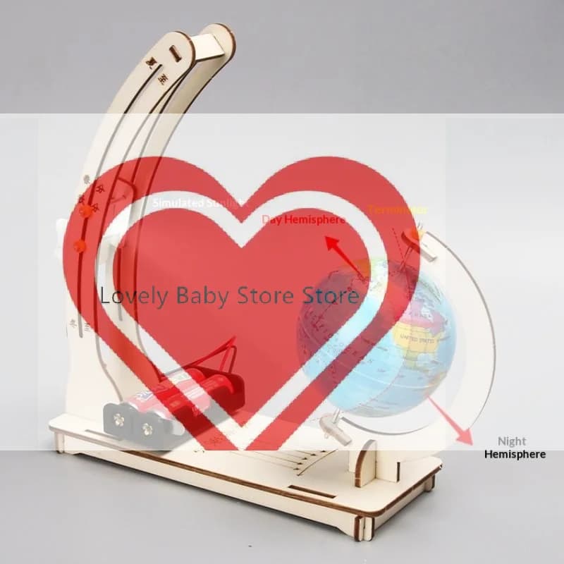 Set Educativo STEM: Globo Terrestre Fai-da-Te, Modello della Terra con Ciclo Giorno/Notte, Kit Scientifico per Bambini, Giocattoli Educativi Fatti a Mano per l'Apprendimento della Fisica in Classe