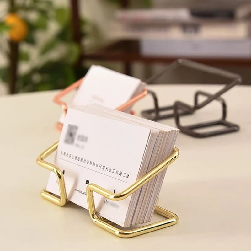 Organizzatore porta biglietti da visita Espositore da scrivania da ufficio Accessori per bancone promemoria Scaffale da tavolo Porta carte in legno per la casa
