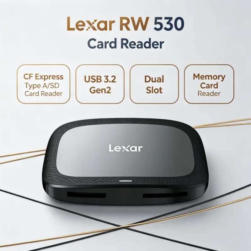 Lexar CFexpress Type A / SD Memory Card Reader RW530 Dual Slot SD Card Reader USB 3.2 Gen2 CFA Max 900MB/s
