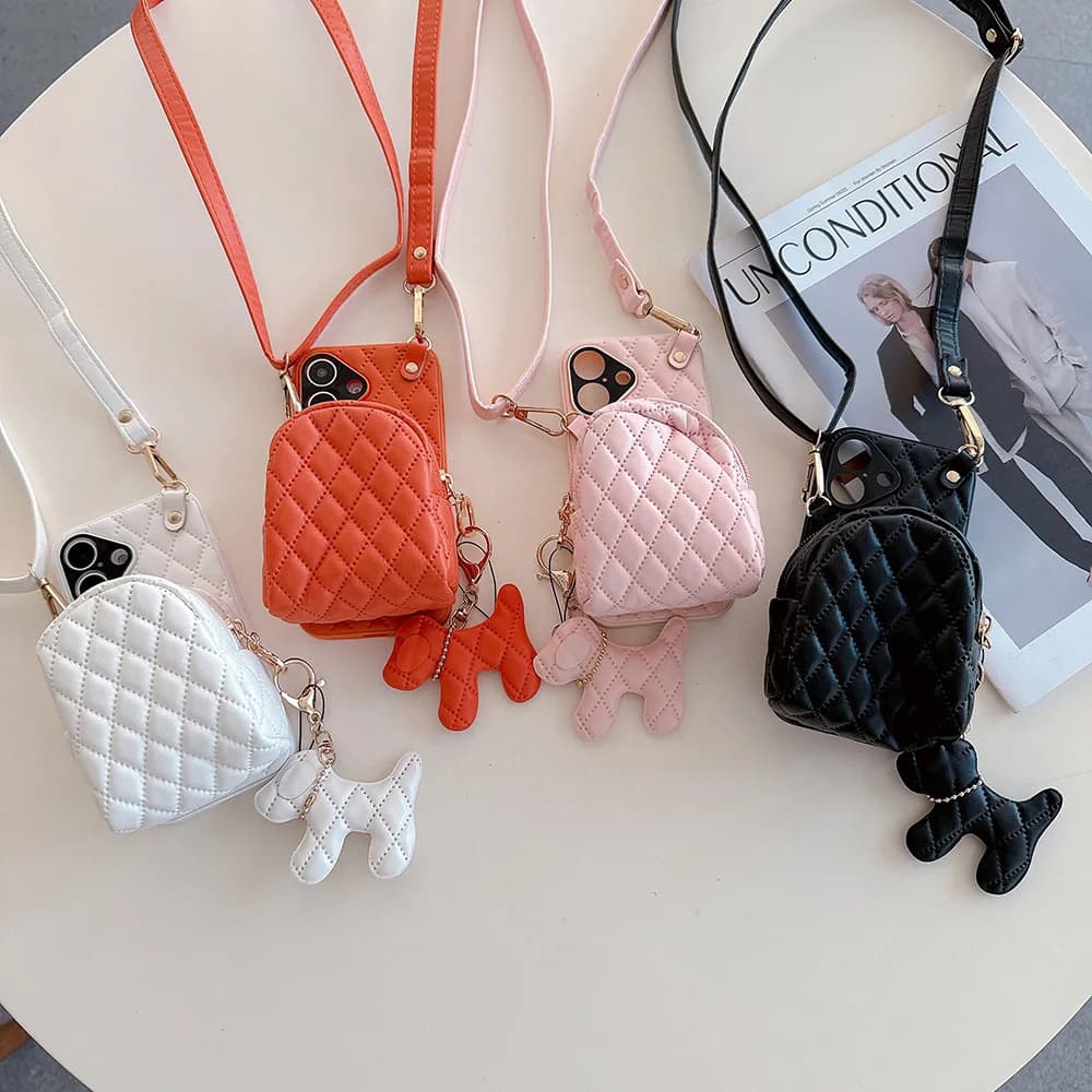 Phone Case with Shoulder Cord for iPhone 16 Pro Max 13 11 15 14 17 Air 12 Hinge Wallet Slot for Cards Leather Case Funda