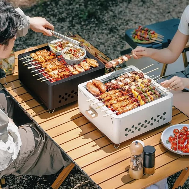 Griglia Portatile a Carbone per Barbecue all'Aperto, Fornello Antiaderente per Barbecue, Braciere per Riscaldamento Domestico, Ideale per Campeggio e Picnic