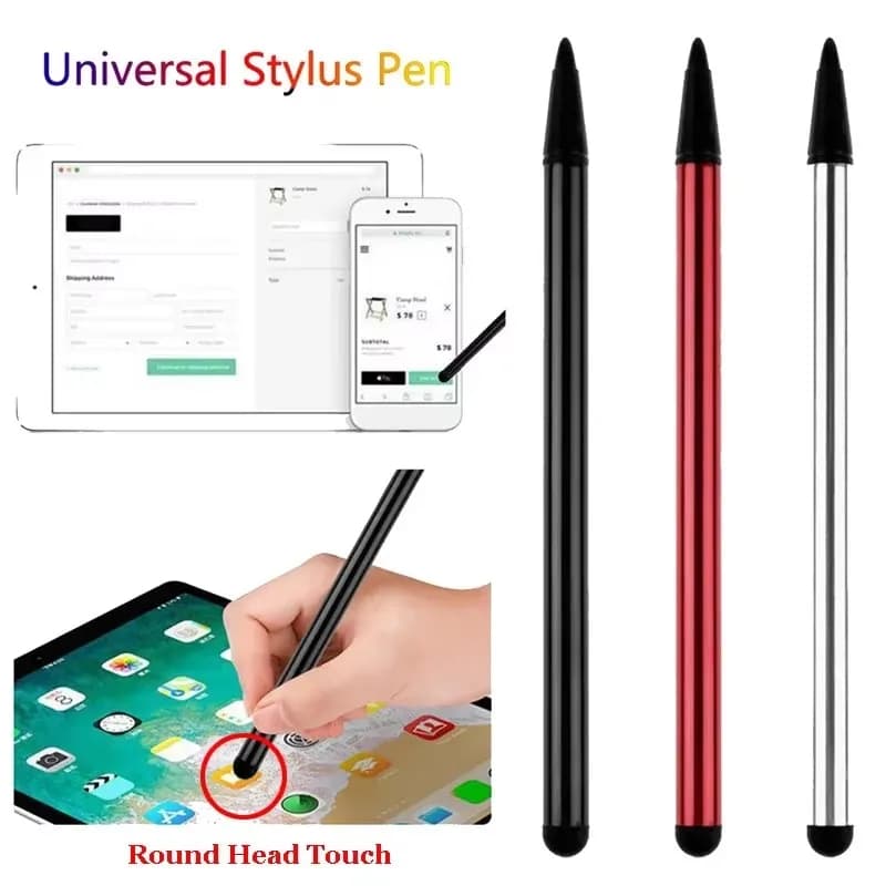 1/2/3 Pezzi Penna Universale per Tablet e Telefono, Stilo Capacitivo/Resistivo per iPhone iPad Android e Tutti i Touch Screen, Penne Stilo in Gomma