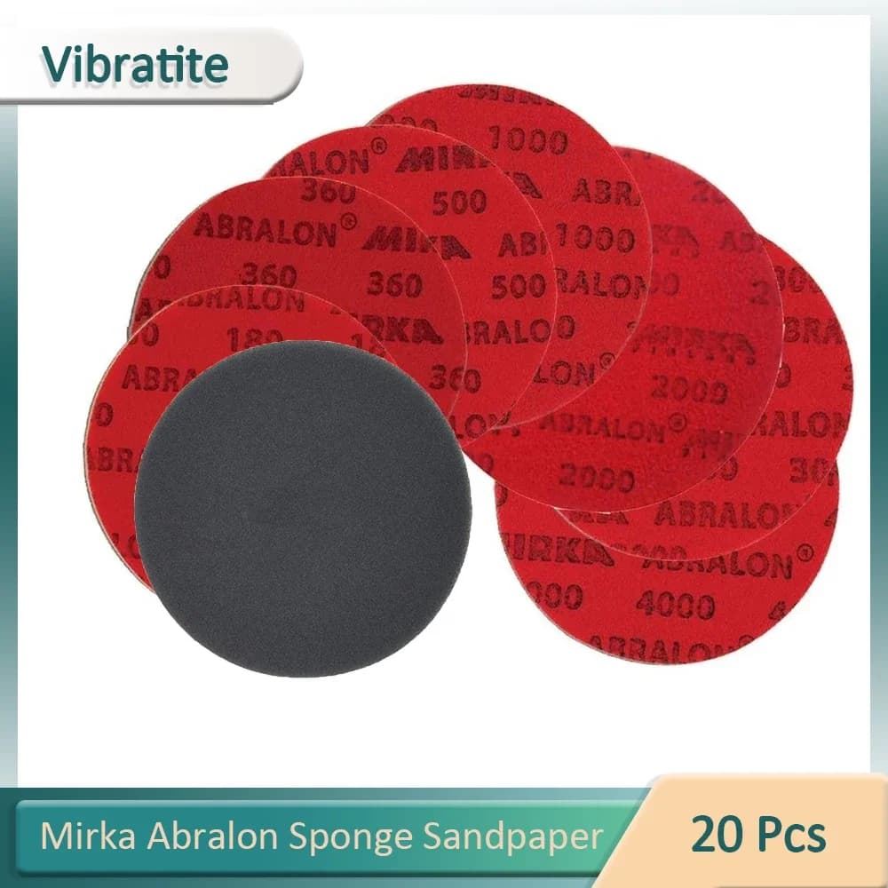 Mirka Abralon Disco Sangding 6 Inch Sponge 8A-241 Round Vetrate Paper with Hook and Foam Ring 180-4000 Grana 150 mm Elastic polishing