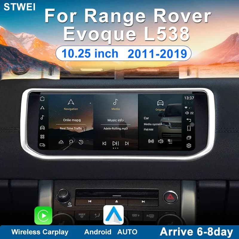 Autoradio multimediale Android 14 per Land Rover Evoque L538 10.25 pollici 2012-2019 con GPS, Wireless Carplay, Android Auto, 4G e WIFI