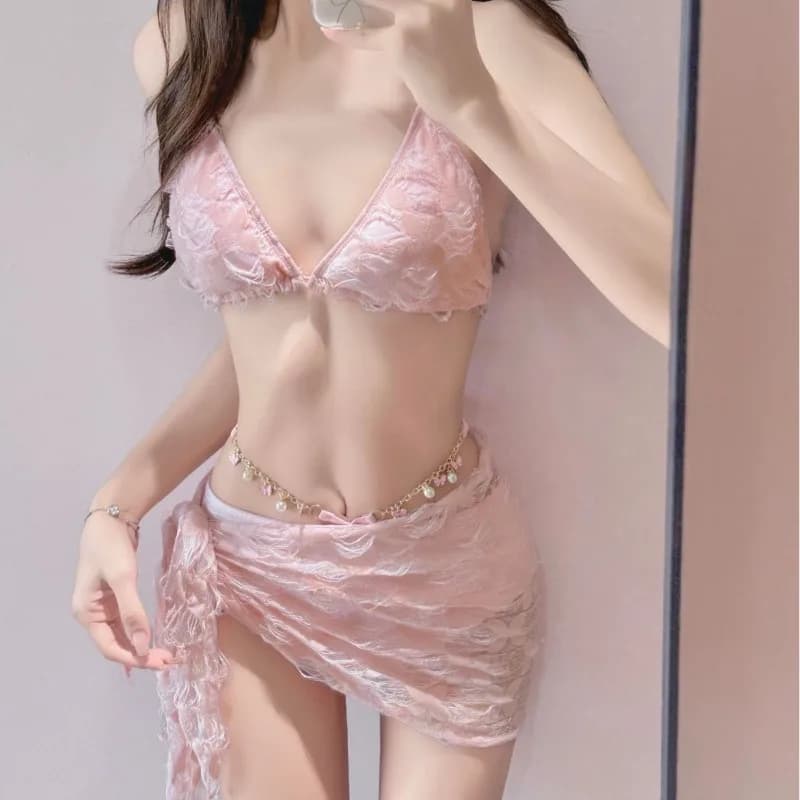 Swimsuit female sexy bikini three-piece set, swimsuit pure desire style high sense
