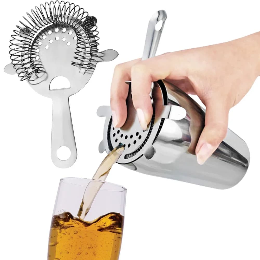 Shaker per cocktail, colino per ghiaccio, accessori per bar, filtro in acciaio inossidabile, utensili da bar