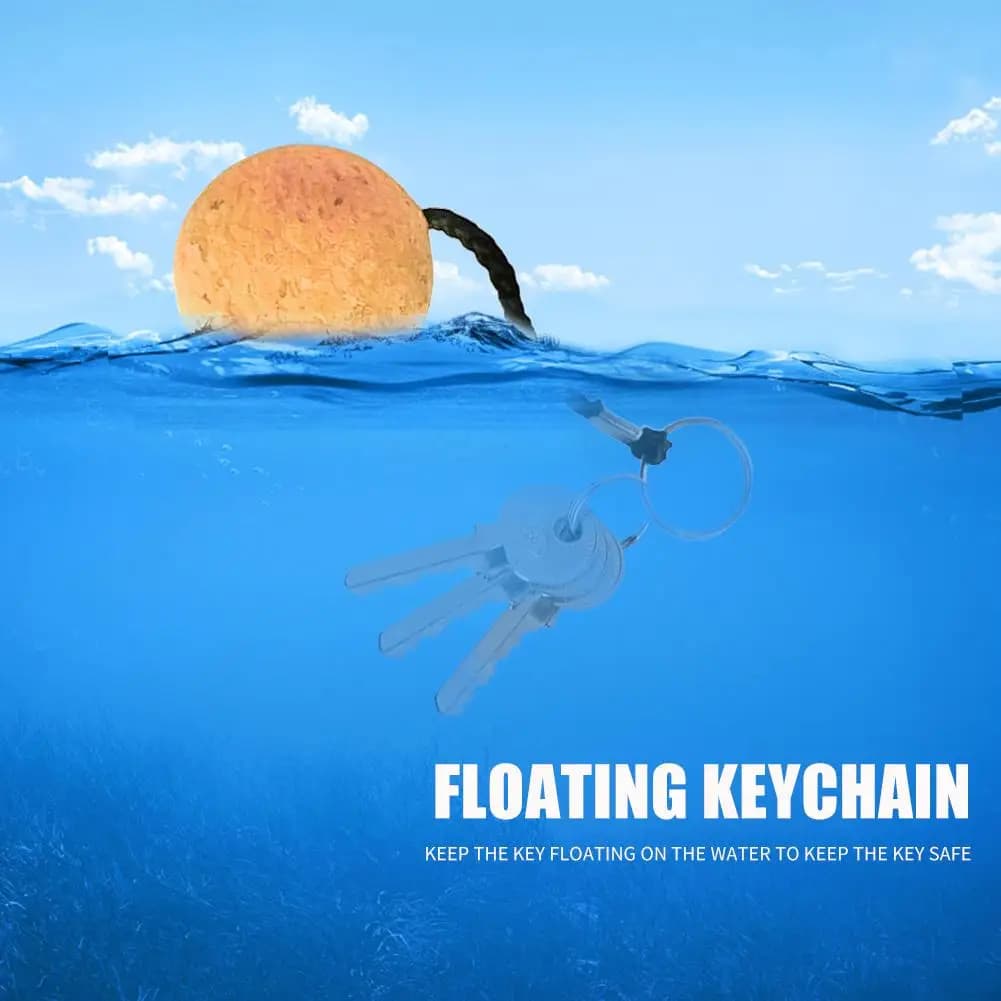 50mm Key Ring Marine Sailing Boat Strong Rope Boat Floating Cork Keyring Water Buoyant Ball Floating Kayak Keychain