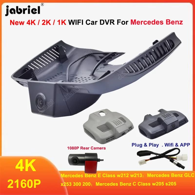 4K Dash Cam Macchina Fotografica Wifi Dvr Per Mercedes Benz Classe E w212 w213 Classe C w205 s205 GLC x253 300 200 2018 2019 2020 2021 2022