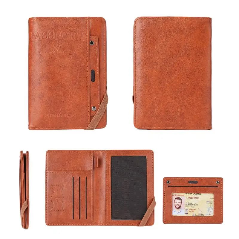 Women Men PU Passport Cover Passport Protector Multi-Function Credit ID Card Wallet Waterproof Business Document