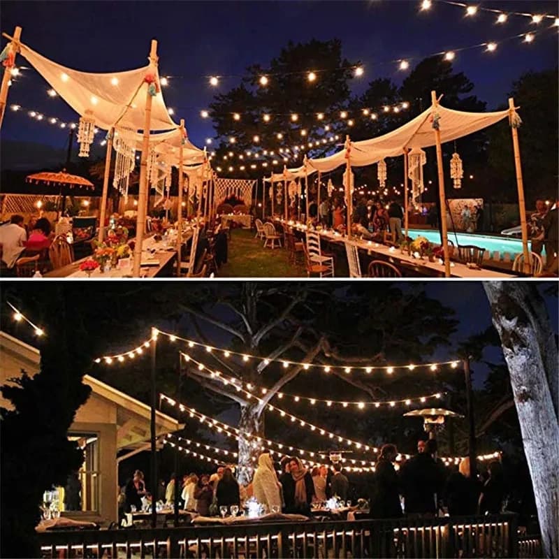 Luci Solari a LED a Sfera di Cristallo, Ghirlande Luminose a Energia Solare per Giardino, Decorazioni Natalizie da Esterno, 20 LED, 50 LED