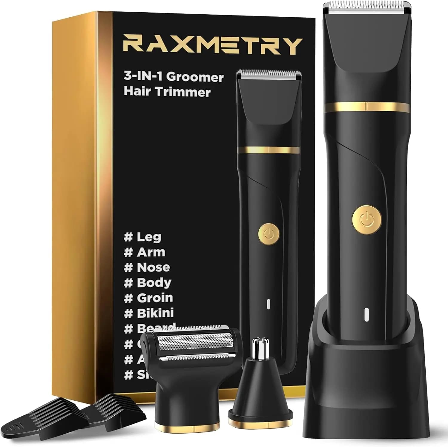3-in-1 Electric Rulebar for Men, USB Rechargeable, for Body and Barba with Pettini, Excellent Gift Idea