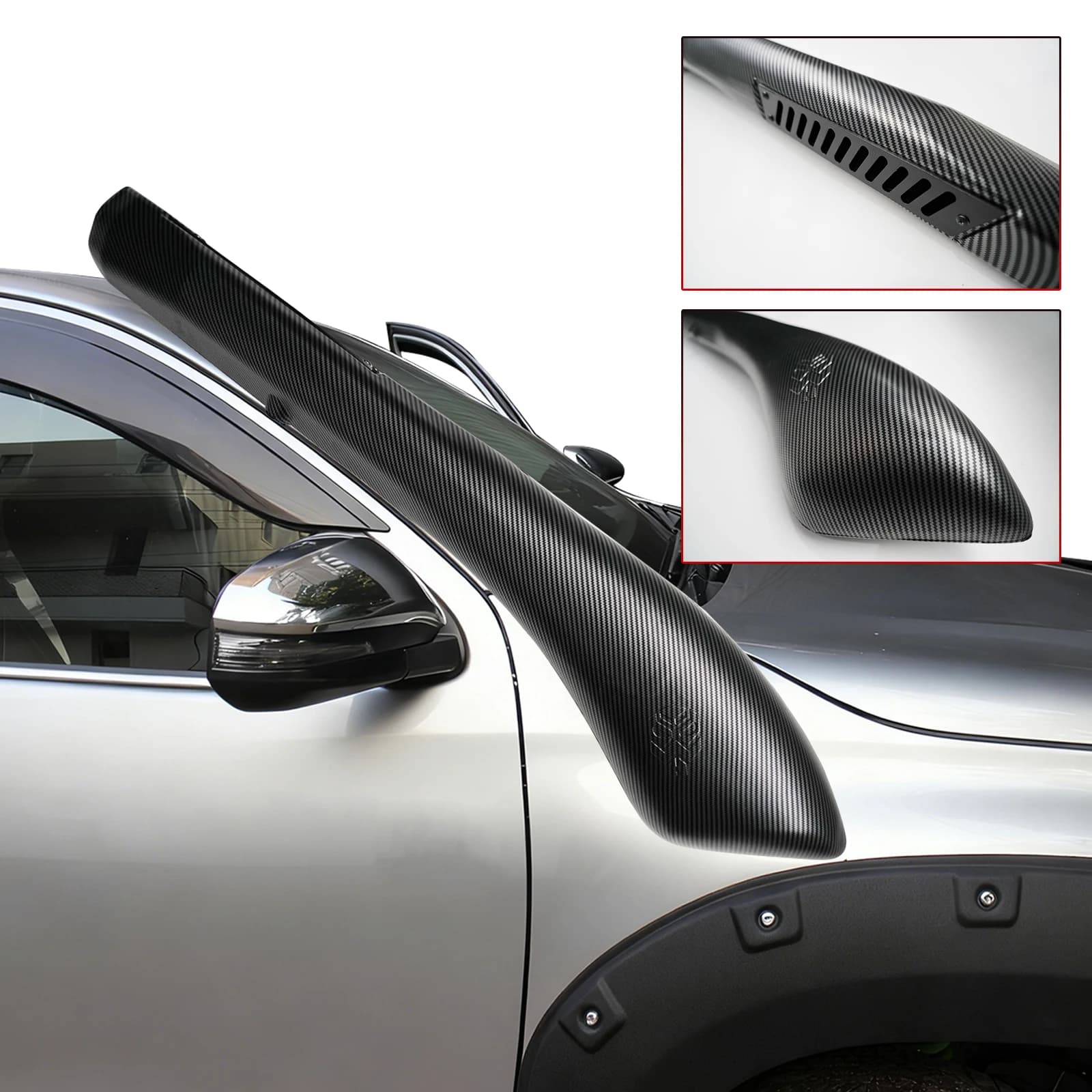 Snorkel per Auto con Finitura in Fibra di Carbonio per Toyota Hilux 2015-2022, Tubo di Aspirazione dell'Aria in ABS, Parti per Aspirazione Acqua