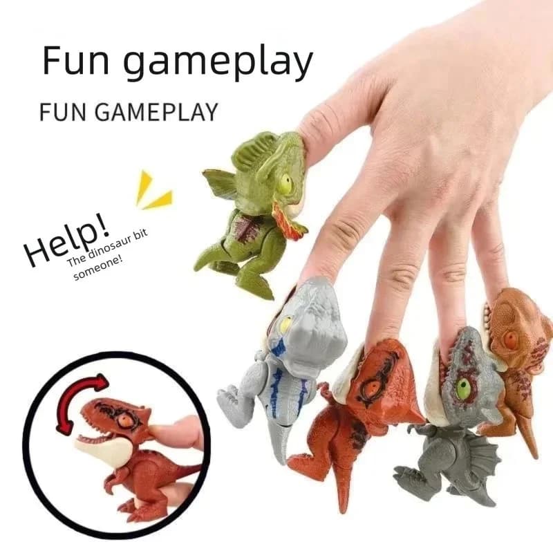 5/10 pz Jurassic Dinosauro Giocattolo Dito Mordere Sensoriale Agitarsi Giocattoli Per Bambini Festa Di Compleanno Favore Regalo di San Valentino Premio In Aula