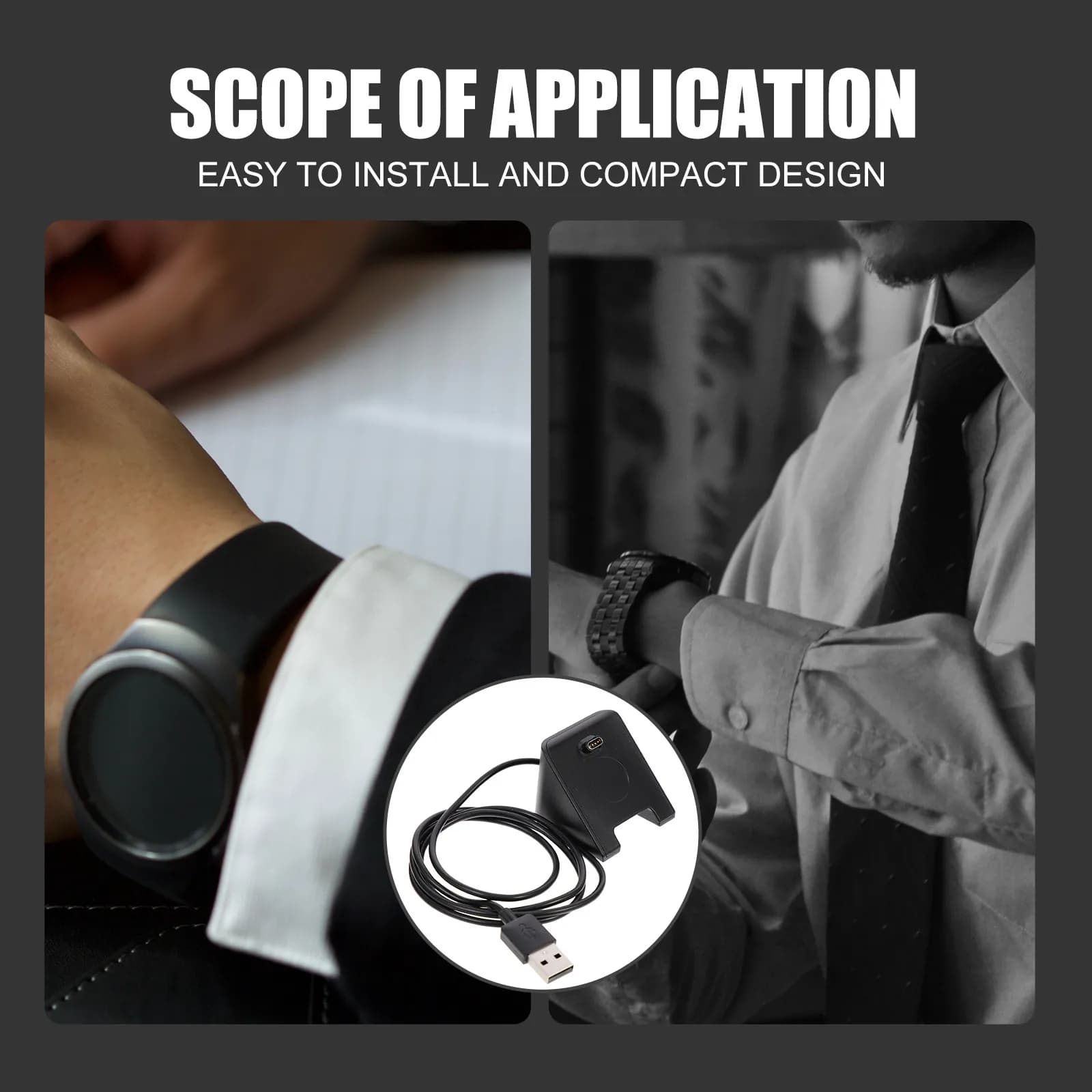 Stazione di ricarica per orologi compatibile con Fenix 5 5S 245, supporto per caricabatterie smartwatch stabile e sicuro con protezione da sovracorrente da scrivania