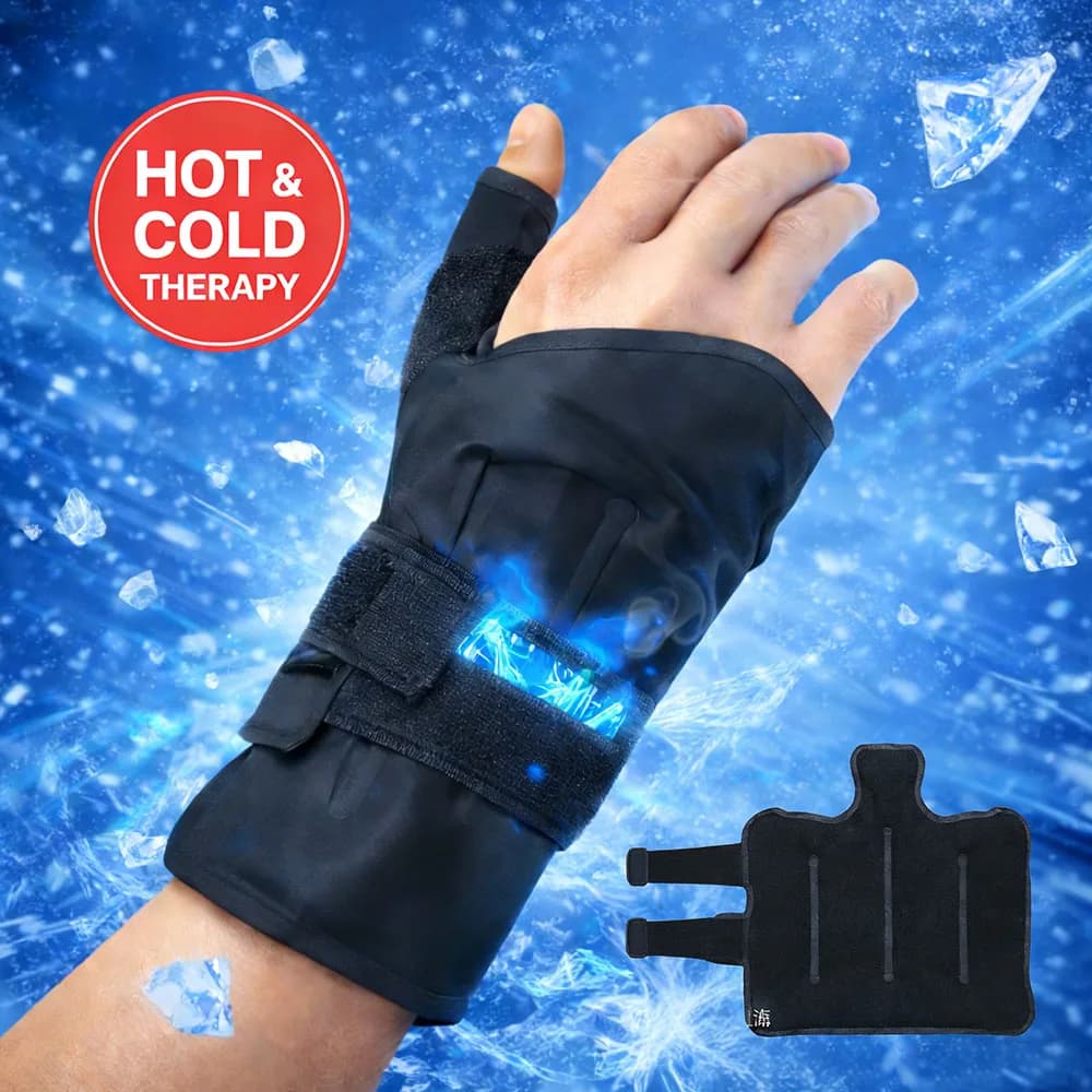 Fascia Flessibile per Polso con Impacco di Ghiaccio, Compressa Calda/Fredda in Gel, Tutore per Lesioni alla Mano, Gonfiore, Tendinite, Artrite, Dolore Muscolare