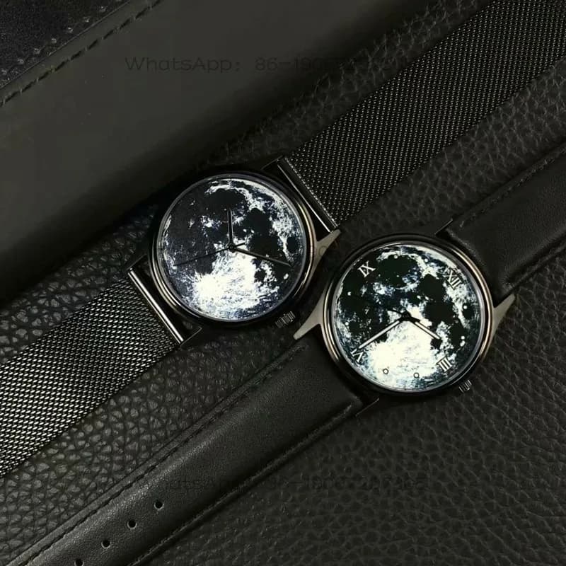 Spedizione in 24 ore, orologio creativo con cielo stellato e luna nera, orologio per coppia, regalo di compleanno per amico studente, regalo di Capodanno, foto