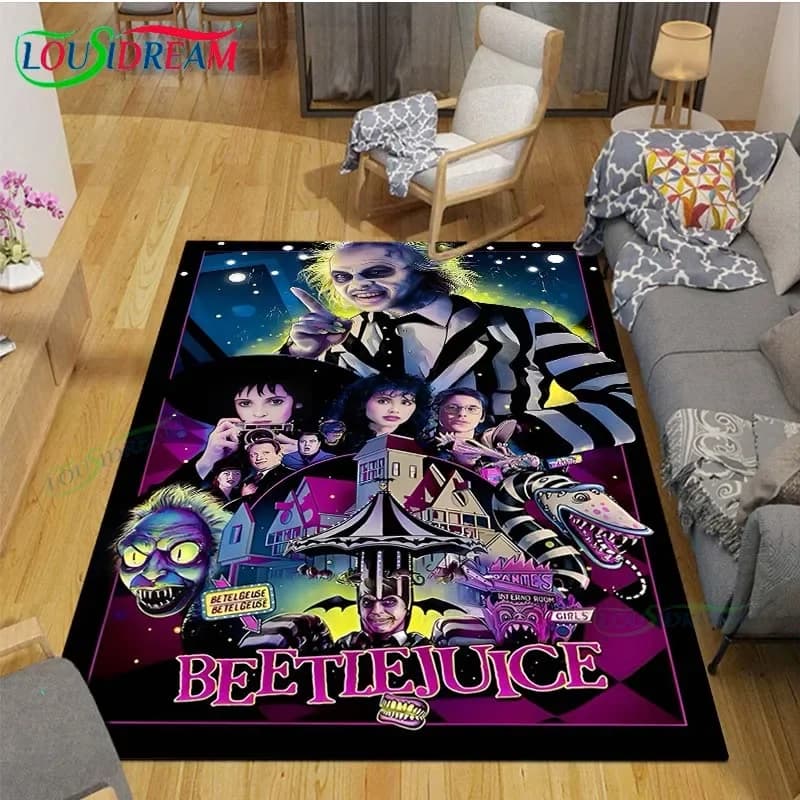 Horror Commedia Film Role B-Beetlejuice Printed Mats Living Room Anti-slip Carpet Kids Bedroom Mat Yoga Mat Decor