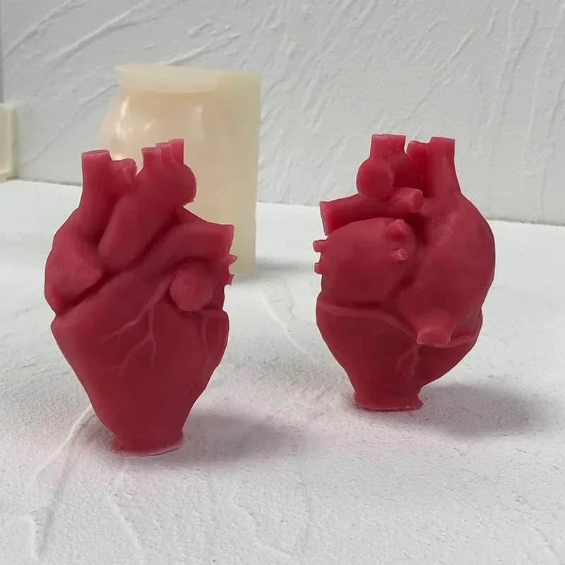Stampo in Silicone per Candele a Forma di Cuore 3D, per Creazioni Artigianali in Gesso, Resina, Sapone e Cemento, Decorazione Casa