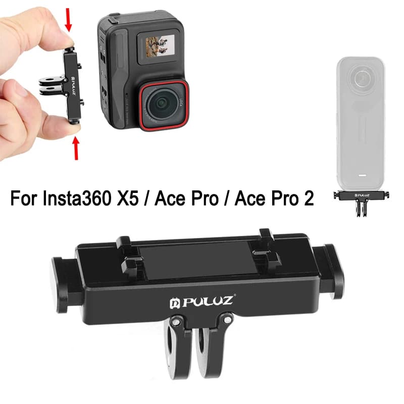 PULUZ Adattatore base a sgancio rapido press-fit per Insta360 X5 / Ace Pro / Ace Pro2 Accessori staffa fotocamera Materiale in lega di alluminio