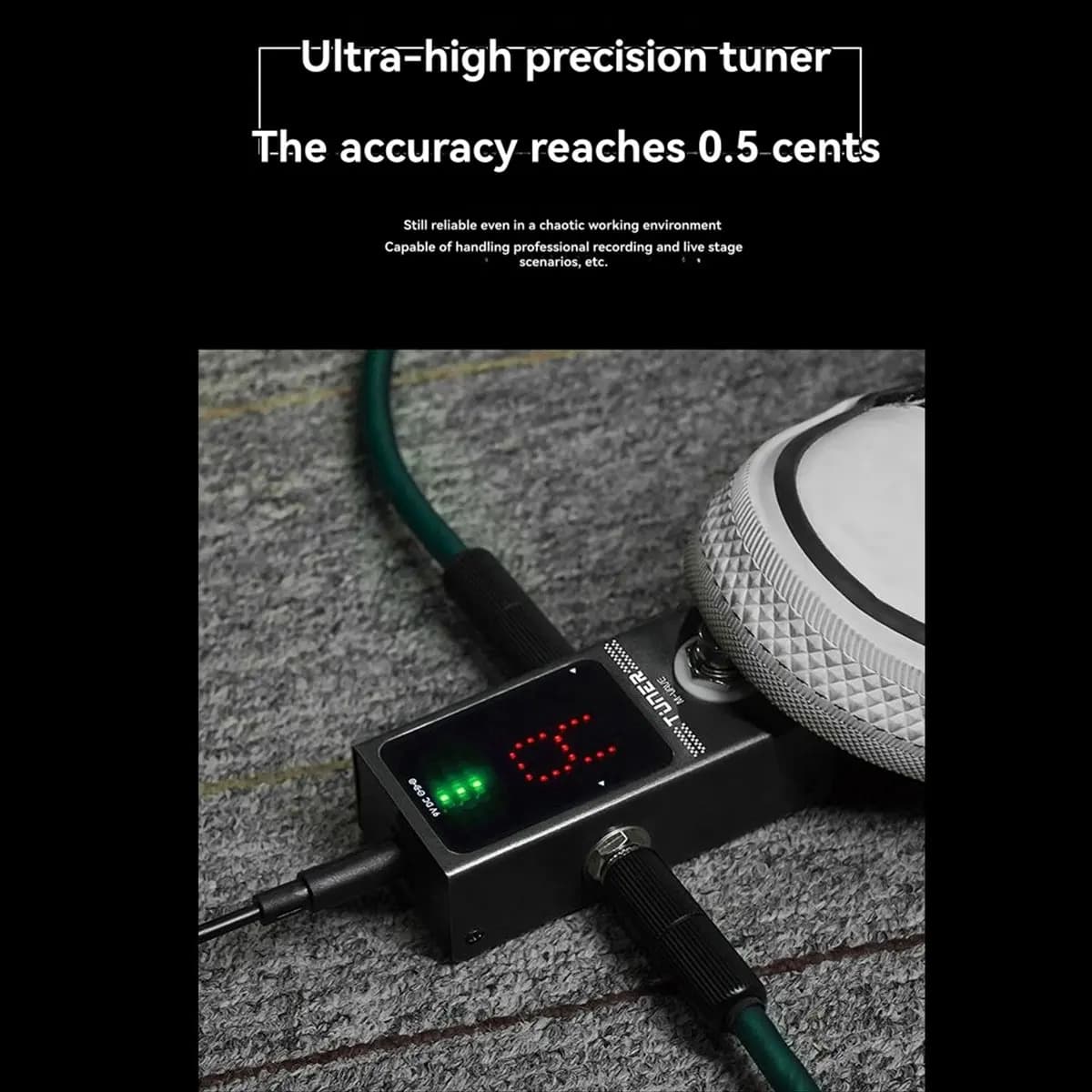 A2805F Perfect ★◀◁ Mini Guitar Pedal Tuner Single Block Effect Tuner Pedals for Electric Guitar True Parts Accessories