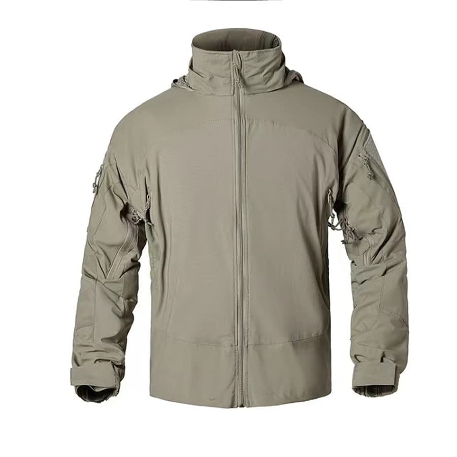 TACTICAL TOM PCU L5 grigio Navy Seal stile CAG alpinismo Giacca tattica da uomo con cappuccio Cerniera leggera con guscio morbido in nylon