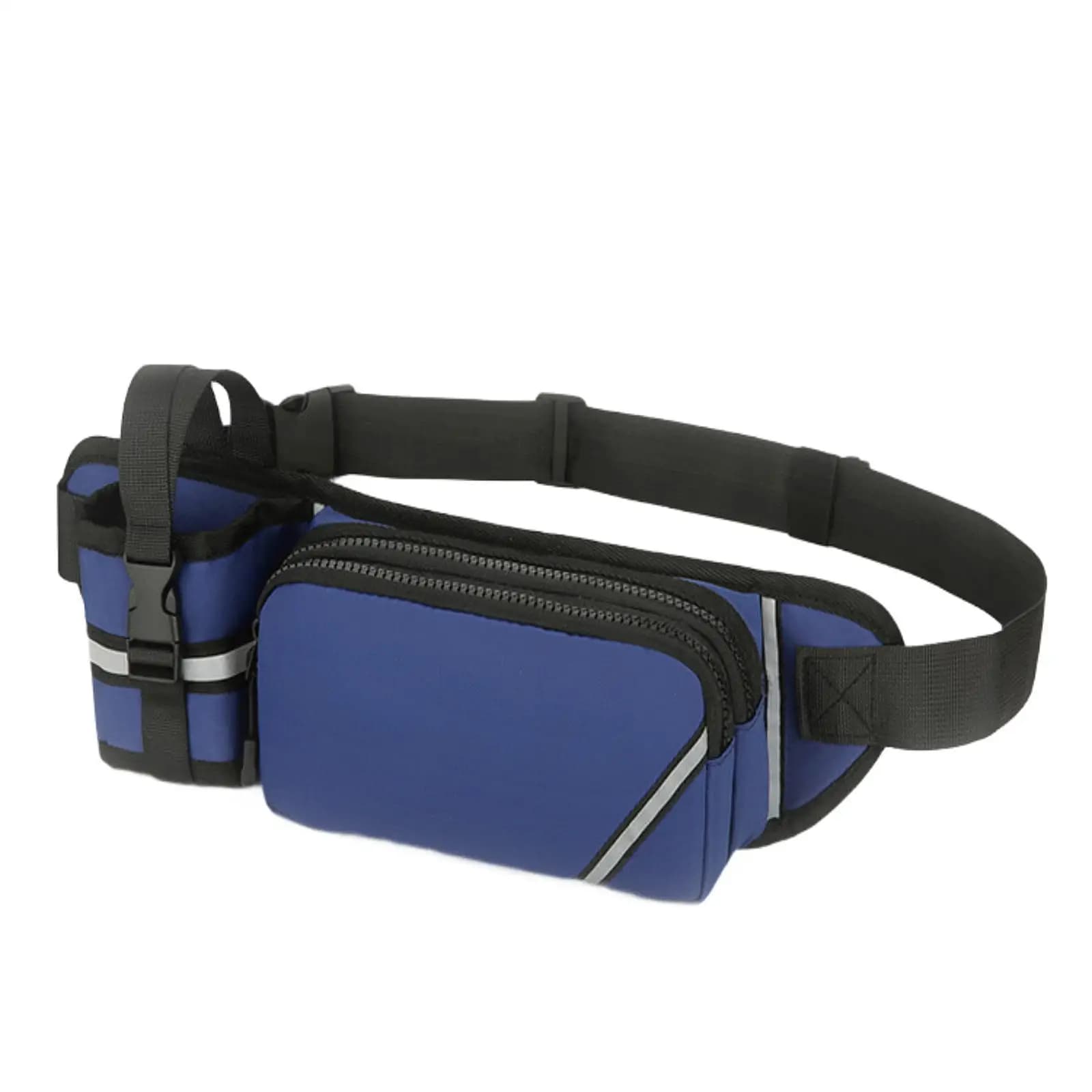 Waterproof Waist Waist in Oxford Fabric with Reflective Strips, Hydrating Belt for Cycling, Walking, Travel, Jogging, Training