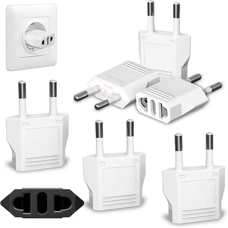 Adattatore da US a EU per prese di corrente, da 1 a 5 pezzi, convertitore da KR a EU per prese elettriche, adattatore da viaggio KR-EU, prese di corrente CA