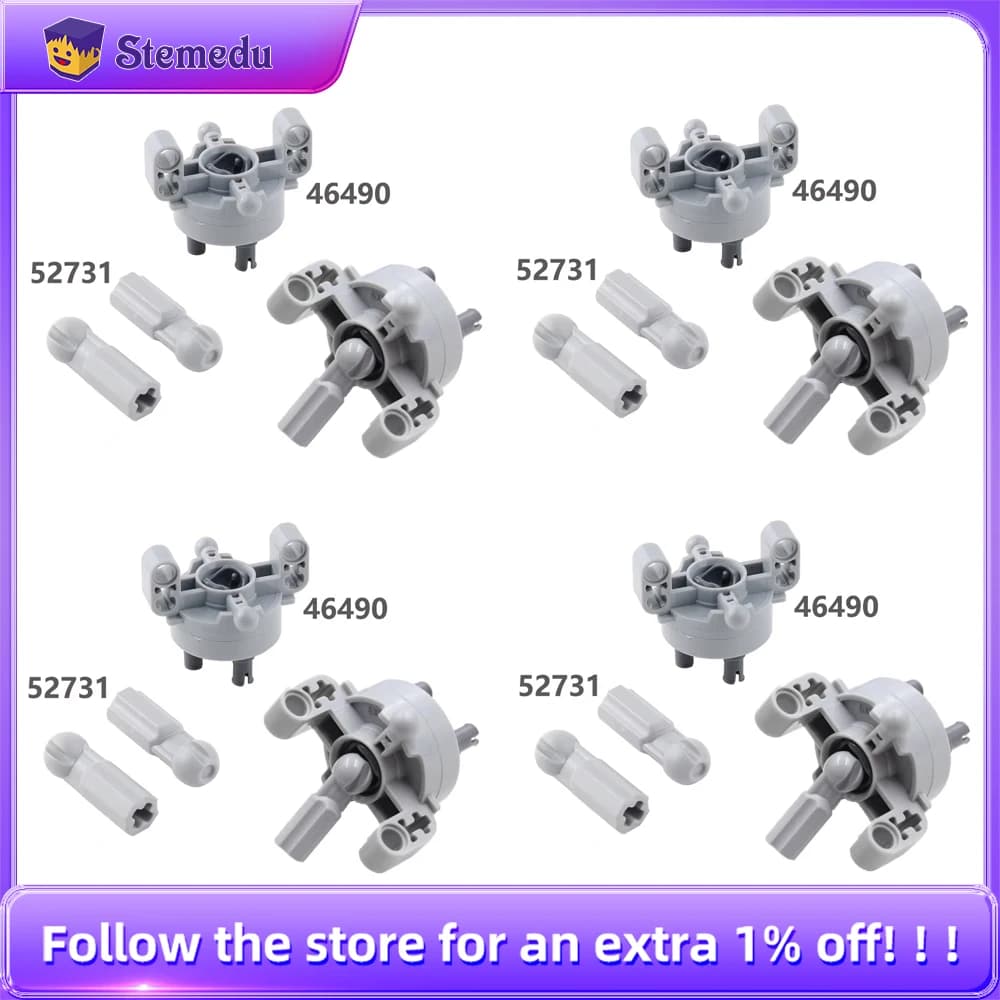4 Set Parti Tecniche Mozzo Ruota CV Cardanico Giunto Sferico Sospensione Sterzo Asse Azionamento Connettori 46490 52731 compatibili Legoeds