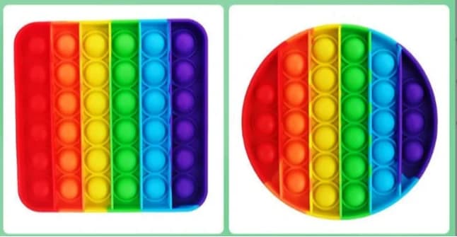 Giocattolo Sensoriale Pop Bubble Rotondo Multicolore in Silicone, Gioco Antistress da Scrivania per Bambini