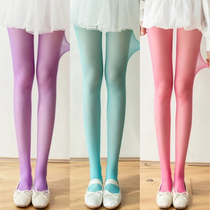 Calze Trasparenti Sexy da Donna in Seta, Collant Monouso Traspiranti Ultra Sottili Estivi, Calze Colorate Anti-Strappo