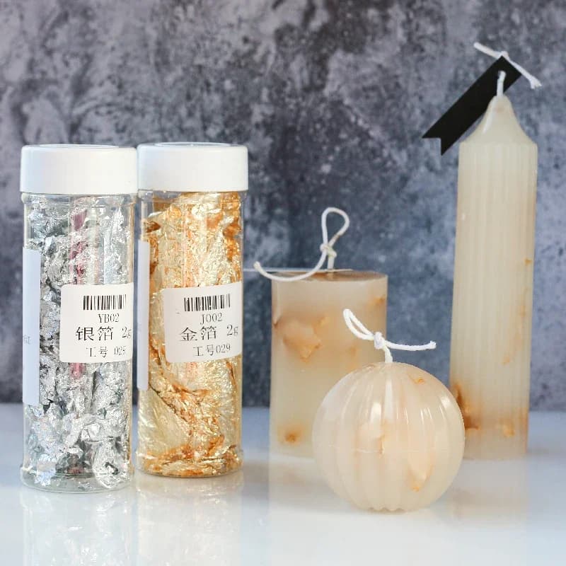 Creative Handmade Candle Making Materials DIY Cake Candle Decor Gold Silver Foil Flakes Resin Imitation Painting Crafts Jewelry