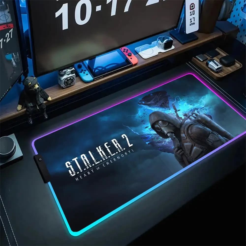 S_stalker 2 tappetino di espansione antiscivolo tappetino per Mouse Escritorio accessori RGB xxx caratteri correlati al tappetino per Mouse LED tappetino per Mouse grande x