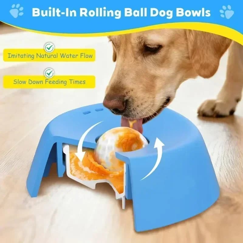 Anti Choking Slow Feeder Dog Bowl Non Slip Lick Mat Toy For Liquid Treats Interactive Pet Food Dispenser Bowl For Medium Dog Set