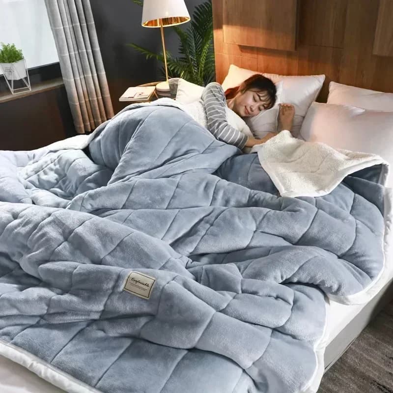 Coperte calde autunno inverno in pile corallo per letto 3 strati addensare coperta di flanella trapunta trapunte morbide e confortevoli lavabili
