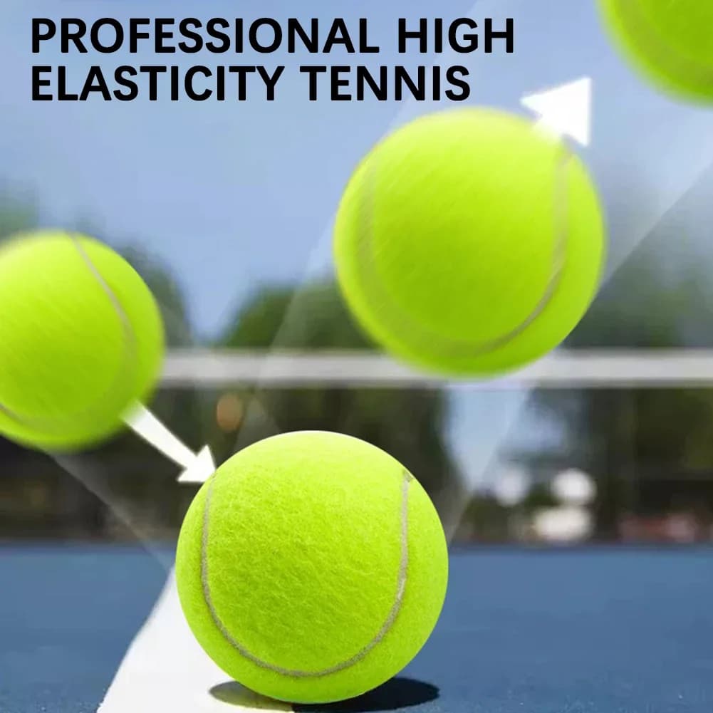 Palline da tennis W6/12 pezzi con borsa a rete, palline da allenamento ad alta elasticità per cani, palline per sport all'aperto per allenamento tennis