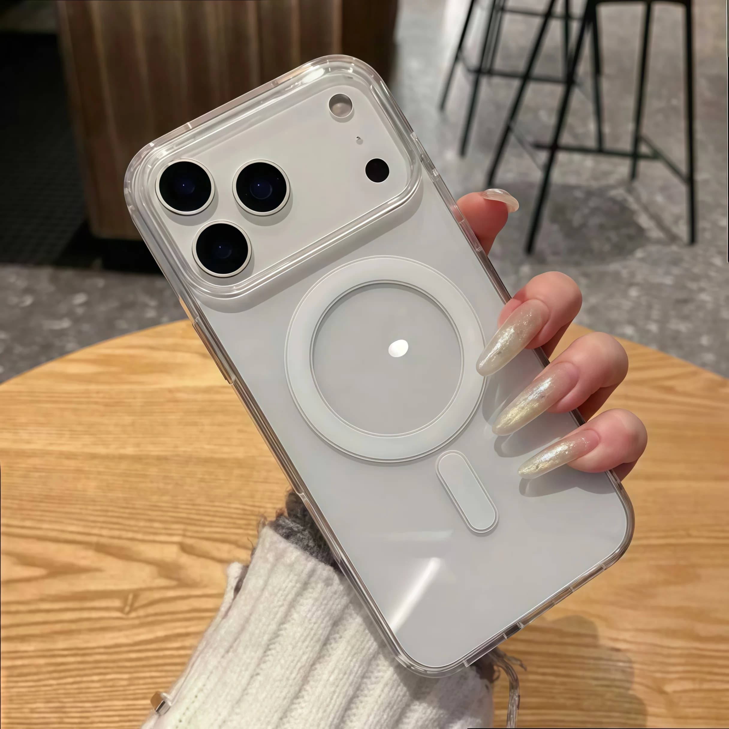 Custodia magnetica trasparente antiurto di nuovo stile per iPhone 17, 16, 15, 14, 13, 12 Pro Max