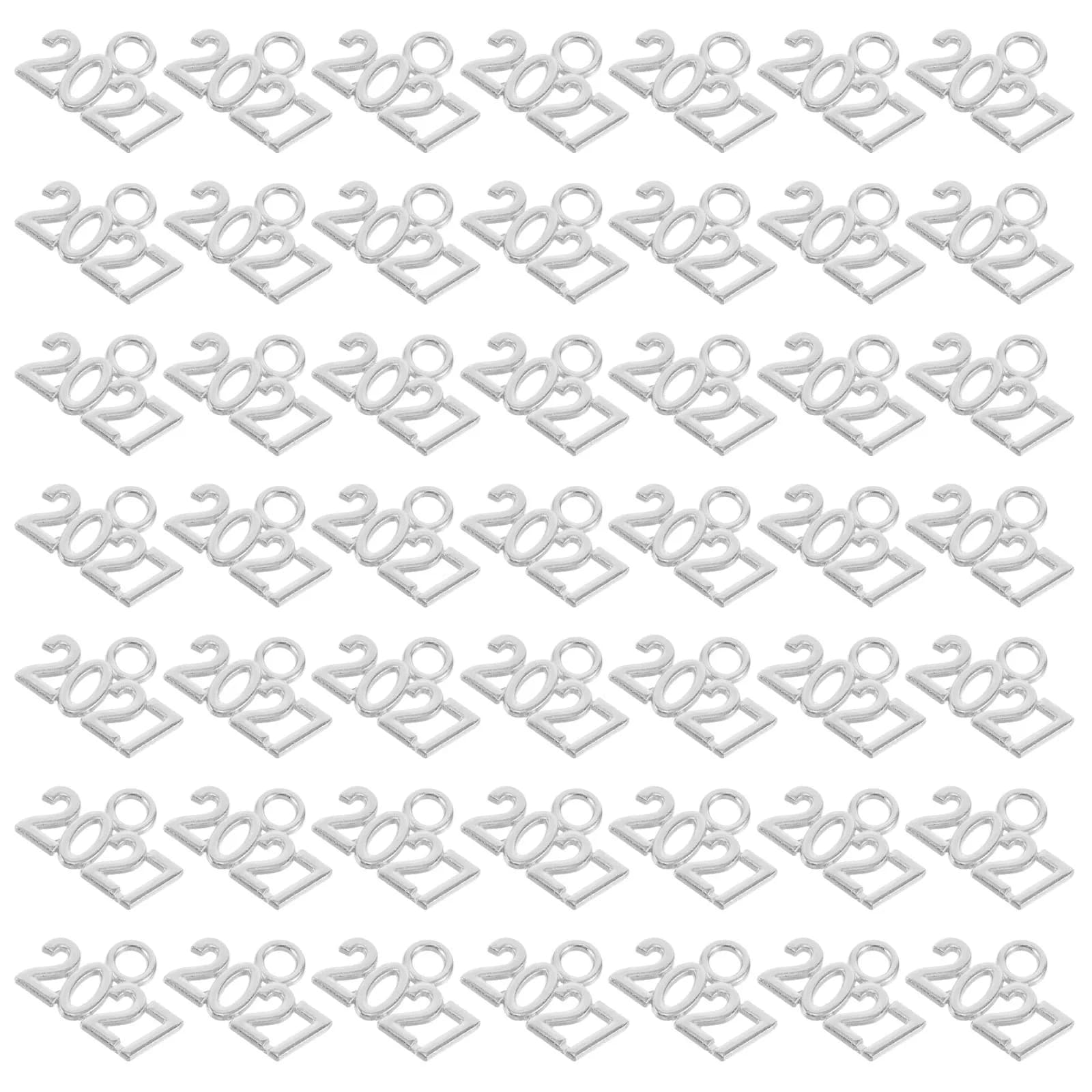 50Pcs Alloy Graduation Charms Pendant Stamping 2027 Number Jewelry Making DIY Necklace Craft Supplies Gifts for Students
