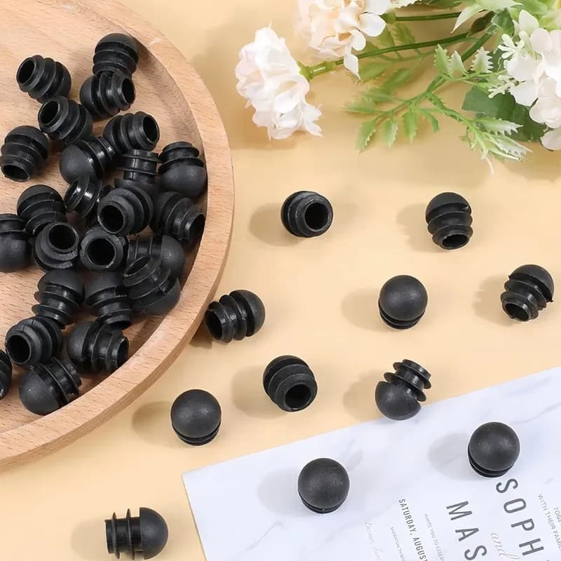 10 pezzi di scivoli per mobili in plastica rotondi da 22 mm, inserti per installazione su gambe tubolari, protezioni antiscivolo per pavimenti