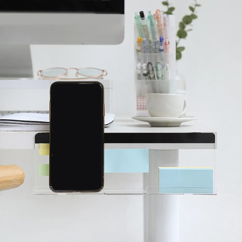 Sturdy Acrylic Monitor Message Board Adhesive Screen Bottom Memo Notes Organizer Computer Monitor Sticky Board Office Gadgets