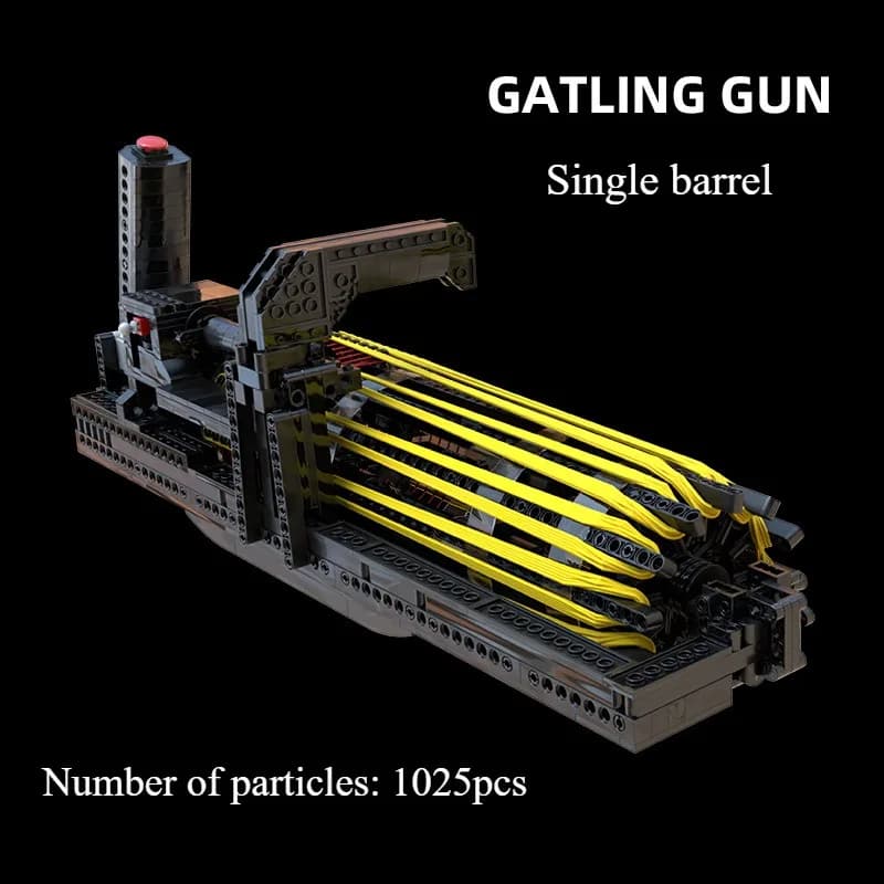 MOC Gatling Giocattolo Building Block Gun Assembly Può Spare Armi ad alta difficoltà Elettrico Burst Brick Puzzle Hobby Boy Toy
