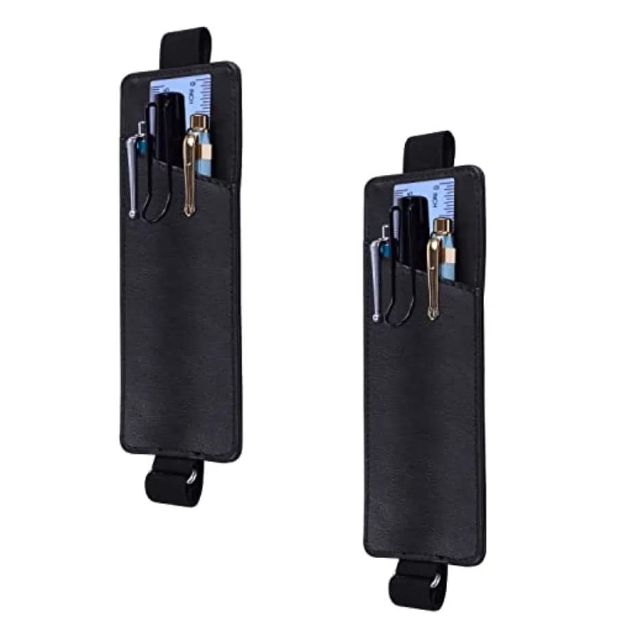 Adjustable Elastic Band Pen Holder, 2 Packs PU Leather Pencil Holder, Pen Sleeve Pouch, Fits for 8" to 11.5" Hardcover Journals
