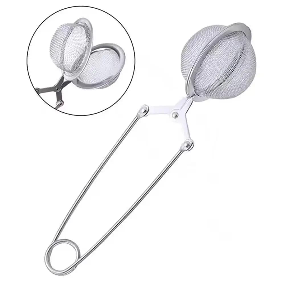 Reusable Steel Tea Infuser Sphere Mesh TeaStrainer Filter Herb Kitchen Gadget Handle Diffuser Coffee Anti-scald S T1F7