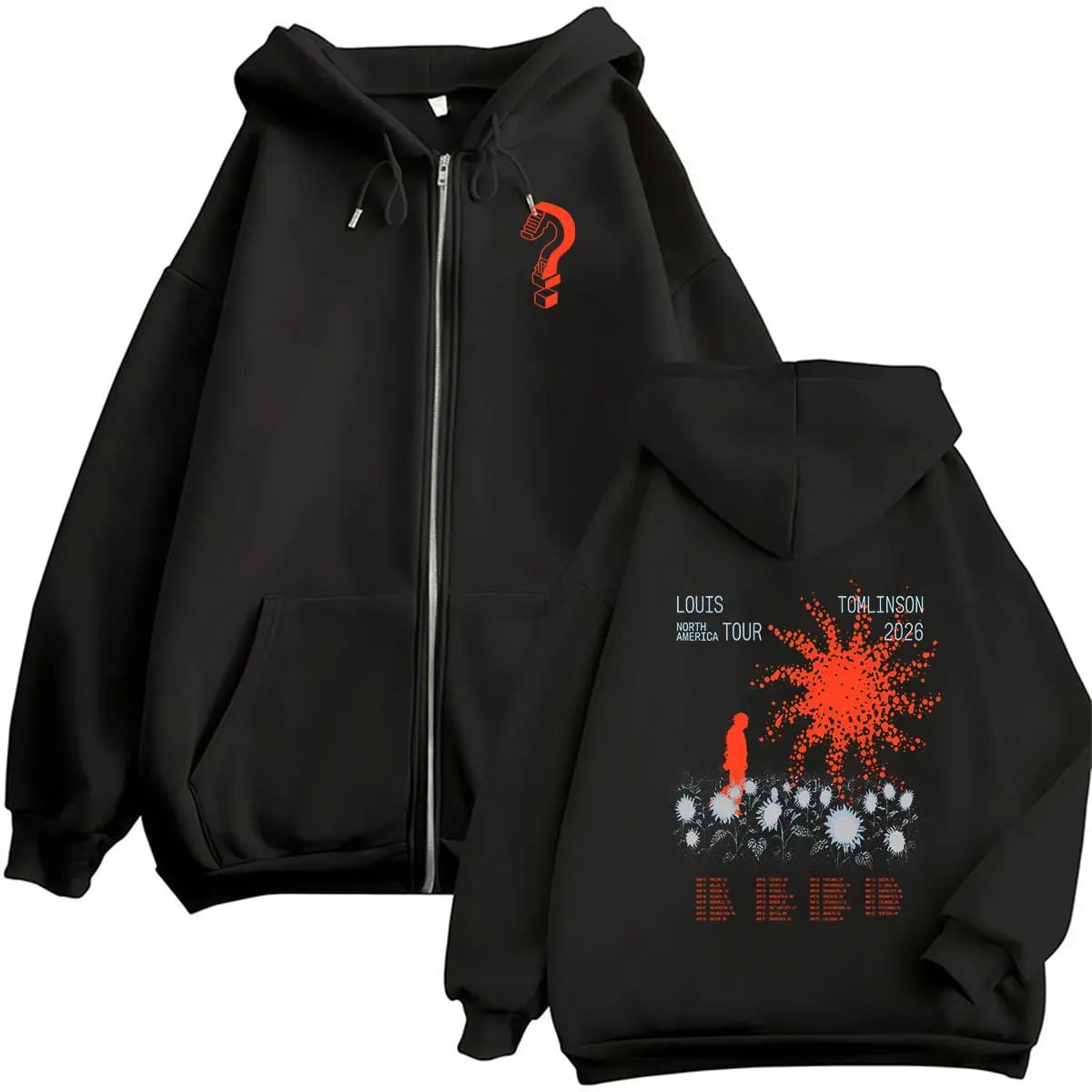 Louis Tomlinson How Did We Get Here Tour 2026 Zipper Hoodie Men Women Hip Hop Pullover Coats Sweatshirt Retro Long Sleeve Hooded