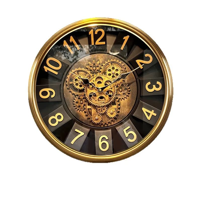 16 inches 40 cm cross-border retro mechanical gear wall clock handicraft clock wall wholesale retro light luxury time
