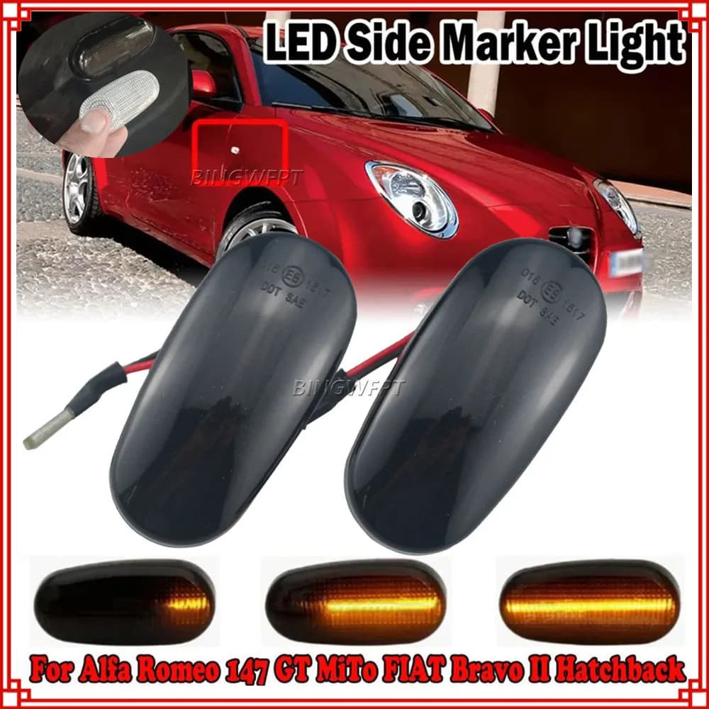 Indicatore di direzione a LED lampeggiante sequenziale indicatore di direzione laterale lampeggiante per Alfa Romeo Mito 147 GT 147 pre-facelift per FIAT Bravo II MK2